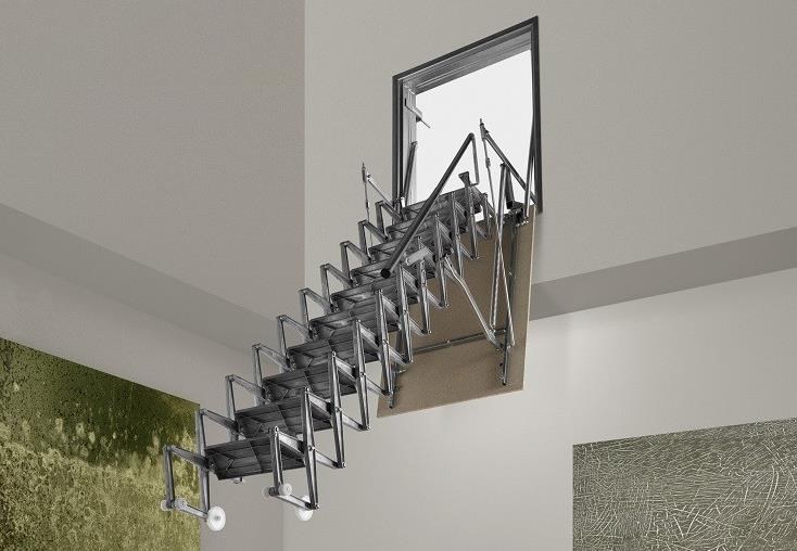 Электрическая лестница на чердак в частном доме
